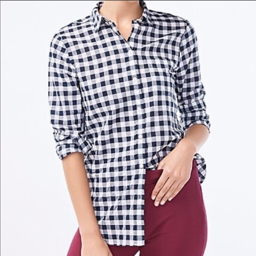 J. Crew Blue and White Top